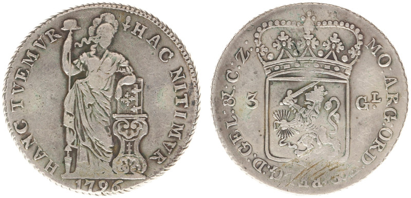 Bataafse Republiek (1795-1806) - Gelderland - 3 Gulden 1796 (Sch. 78 / Delm. 114...