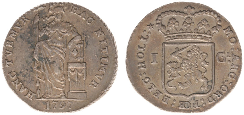 Bataafse Republiek (1795-1806) - Holland - 1 Gulden 1797 (Sch. 92c1 /R) with 'HO...