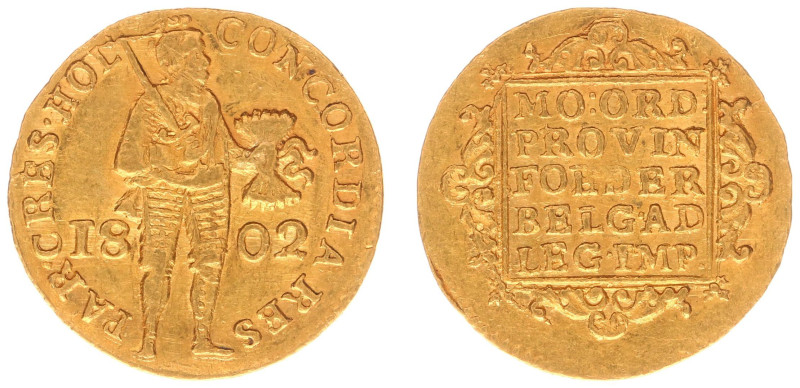 Bataafse Republiek (1795-1806) - Holland - Gouden Dukaat 1802 Dordrecht (Sch. 26...