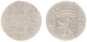 Bataafse Republiek (1795-1806) - Utrecht - Dubbele Wapenstuiver 1796 reeded edge (Sch. 104 /R) - mintage: 2110 ex. - a.VF