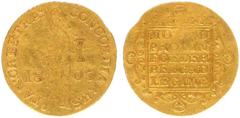 Koninkrijk Holland (Lodewijk Napoleon 1806-1810) - Gouden Dukaat 1807 bent '7' /...