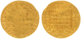 Koninkrijk Holland (Lodewijk Napoleon 1806-1810) - Gouden Dukaat 1807 bent '7' / Russian strike (Sch. 119B / Delm. 1176A) - 3.54 gram - wavy flan - VF