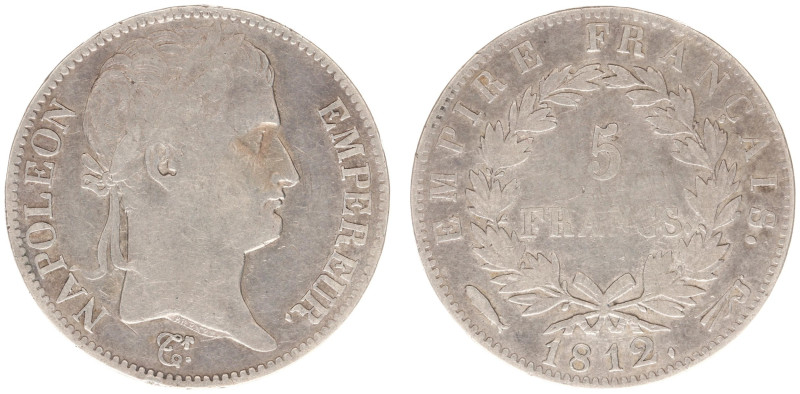 Nederland onder Napoleon (1810-1813) - 5 Francs 1812 mm. fish (Sch. 165 /RR) - m...