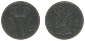 Koninkrijk NL Willem I (1815-1840) - ½ Cent 1828 B (Sch. 373) -VF-