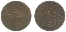 Koninkrijk NL Willem I (1815-1840) - 1 Cent 1819 U (Sch. 324/ R) mintage 165.000 pcs. - a.Fine, rare