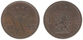 Koninkrijk NL Willem I (1815-1840) - 1 Cent 1822 U (Sch. 326) - a.UNC