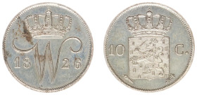Koninkrijk NL Willem I (1815-1840) - 10 Cent 1826 U (Sch. 306) - XF/UNC, dark spot on rev.