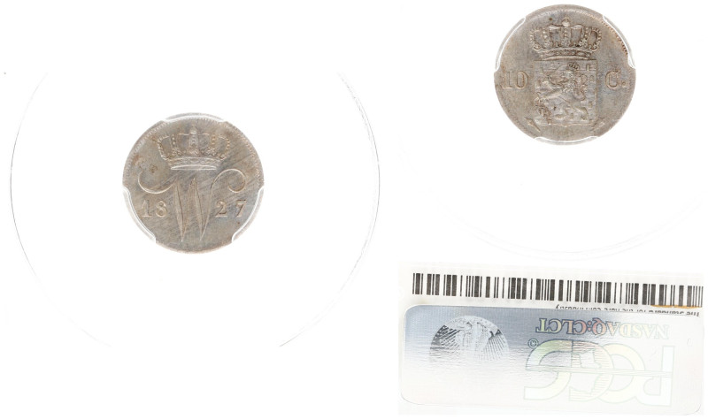 Koninkrijk NL Willem I (1815-1840) - 10 Cent 1827 U (Sch. 307) - in PCGS slab MS...