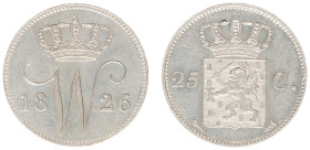 Koninkrijk NL Willem I (1815-1840) - 25 Cent 1826 U (Sch. 290) - XF, sm. scratches