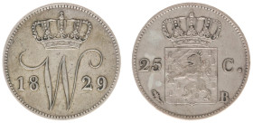 Koninkrijk NL Willem I (1815-1840) - 25 Cent 1829 B (Sch. 300) - VF
