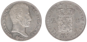 Koninkrijk NL Willem I (1815-1840) - ½ Gulden 1829 B/1823 OVERDATE (Sch. 282) - XF/UNC, appealing mint luster