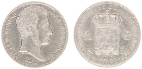 Koninkrijk NL Willem I (1815-1840) - ½ Gulden 1830 B altered date from 182_ (cf. Sch. 283) - a.XF, adjustment marks on rev .