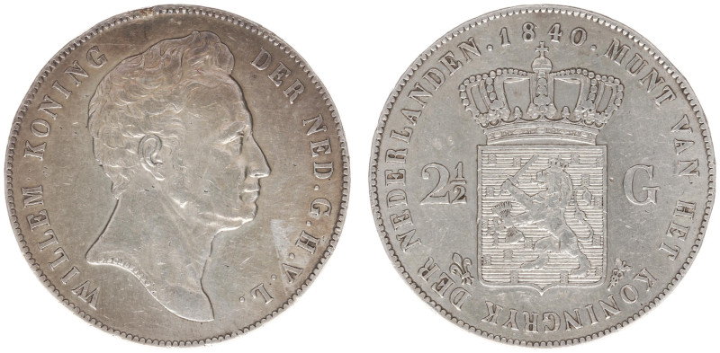 Koninkrijk NL Willem I (1815-1840) - 2½ Gulden 1840 (Sch. 257) - a.VF, some edge...