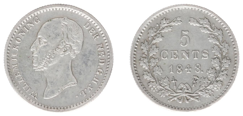 Koninkrijk NL Willem II (1841-1849) - 5 Cent 1848 with position line below the l...