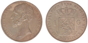 Koninkrijk NL Willem II (1840-1849) - 1 Gulden 1845 (Sch. 522a) - good XF, dark patina