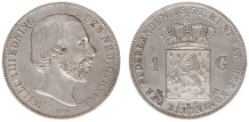 Koninkrijk NL Willem II (1840-1849) - 1 Gulden 1854 (Sch. 607) - XF-