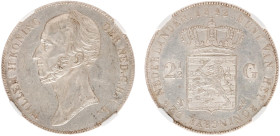 Koninkrijk NL Willem II (1840-1849) - 2½ Gulden 1842 (Sch. 507) - in NGC slab AU58