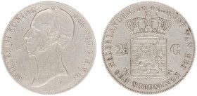 Koninkrijk NL Willem II (1840-1849) - 2½ Gulden 1844 (Sch. 509) - a.VF, scratch on obv.