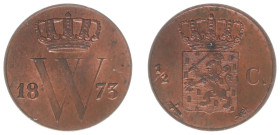 Koninkrijk NL Willem III (1849-1890) - ½ Cent 1873 (Sch. 720) - UNC