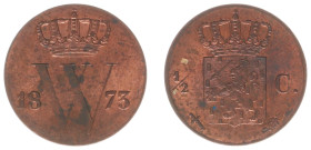 Koninkrijk NL Willem III (1849-1890) - ½ Cent 1873 (Sch. 720) - XF/UNC