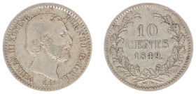 Koninkrijk NL Willem III (1849-1890) - 10 Cent 1849 (Sch. 640) - VF-