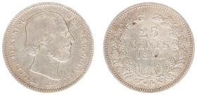 Koninkrijk NL Willem III (1849-1890) - 25 Cent 1850 (Sch. 635 /S) - a.VF, scratches