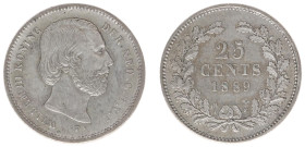 Koninkrijk NL Willem III (1849-1890) - 25 Cent 1889 (Sch. 638/S) - VF, scarce