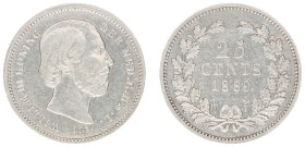 Koninkrijk NL Willem III (1849-1890) - 25 Cent 1889 (Sch. 638/S) - VF+
