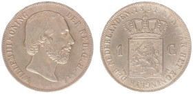 Koninkrijk NL Willem III (1849-1890) - 1 Gulden 1854 (Sch. 607) - VF/XF, some dark spots