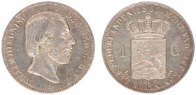 Koninkrijk NL Willem III (1849-1890) - 1 Gulden 1857 (Sch. 610) - a.XF
