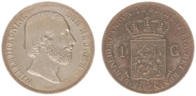 Koninkrijk NL Willem III (1849-1890) - 1 Gulden 1860 (Sch. 613) - a.XF