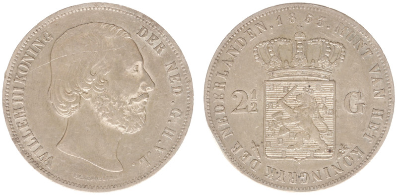 Koninkrijk NL Willem III (1849-1890) - 2½ Gulden 1853 (Sch. 579/S) - good VF, sc...