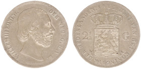 Koninkrijk NL Willem III (1849-1890) - 2½ Gulden 1853 (Sch. 579/S) - good VF, scratch on obv. and edge nick