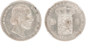 Koninkrijk NL Willem III (1849-1890) - 2½ Gulden 1854 (Sch. 580) - in NGC slab MS 61