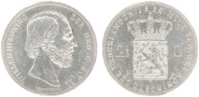Koninkrijk NL Willem III (1849-1890) - 2½ Gulden 1854/52 OVERDATE (Sch. 580a/S) - a.VF