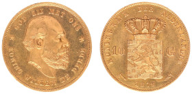 Koninkrijk NL Willem III (1849-1890) - 10 Gulden 1879 OVER 1877 (Sch. 552a/S) - XF-, SCARCE