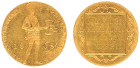 Koninkrijk NL Wilhelmina (1890-1948) - Gouden dukaat 1908 struck with polished dies (Sch. 762) - XF/UNC