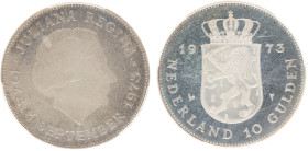 Koninkrijk NL Juliana (1948-1980) - 10 Gulden 1973 (Sch. 1091) - in PCGS slab PR66CAM