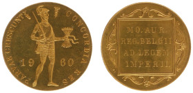 Koninkrijk NL Juliana (1948-1980) - Gouden Dukaat 1960 (Sch. 1078/RR) - struck with polished dies - edition 3,605 pieces - PR/UNC