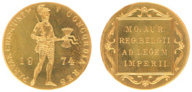 Koninkrijk NL Juliana (1948-1980) - Gouden Dukaat 1974 MEDAILLESLAG (Sch. 1080a/RR) - Proof, edition of 2,000 pieces
