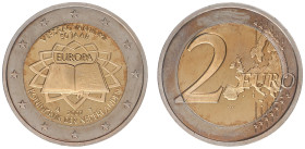 Koninkrijk NL Beatrix (1980-2013) - 2 Euro 2007 'Verdrag van Rome' in original wooden box: PRINTED 'First strike special 2 eurocoin 2007 /"50 years of...