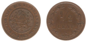 Misslagen en afwijkingen Koninkrijk NL - ½ Cent 1883/3/5 unique OVERDATE, extremely rare, see photo