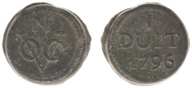 Verenigde Oost-Indische Compagnie (1602-1799) - Batavia - Tin doit 1796 (Ref.: Scho.486 RRRR; Passon 20.10 RR) - 6.27 g. - VOC-monogram surmounted by ...