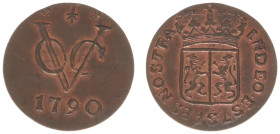 Verenigde Oost-Indische Compagnie (1602-1799) - Gelderland - AE doit 1790 (Ref.: Scho. 277; Passon 11.9) - 2.89 g. - Obv: Crowned shield of the provin...