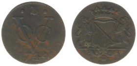 Verenigde Oost-Indische Compagnie (1602-1799) - Utrecht - Duit 1744 (Scho. 290 /RR) - ZF / zeer zeldzaam