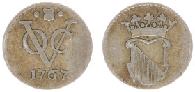 Verenigde Oost-Indische Compagnie (1602-1799) - Utrecht - ½ Duit 1767 struck in silver reeded edge (Scho. 410) - 1.68 gram - F/VF