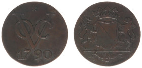 Verenigde Oost-Indische Compagnie (1602-1799) - Utrecht - AE double doit 1790 (Ref.: Scho.743; Passon 33.2) - 6.17 g. - 1790 but struck at Surabaya an...