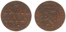 Nederlands-Indië - Bataafse Republiek (1799-1806) - Duit 1805 mm. Eagle (Scho. 516 / Passon 22.6) - a.UNC