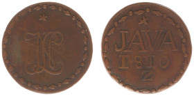 Nederlands-Indië - Onder het Koninkrijk Holland en het Franse Keizerrijk (1806-1811) - Java - AE doit 1810 (Ref.: Scho.587a; Passon 27.7) - 2.78 g - w...