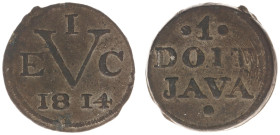 Nederlands-Indië - Brits Bestuur (1811-1816) - Tin doit 1814 (5.51 g.). Bale-mark V E I C & date 1814 / DOIT – JAVA. - Ref.: Scho.614; Passon 30.1 - X...